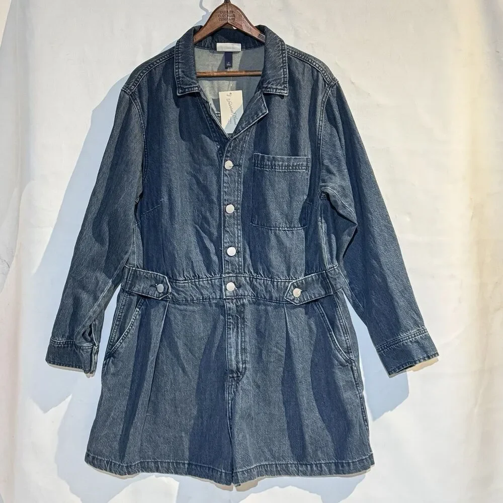 Women's Long Sleeve Denim Romper Universal Thread Size 17 NWT Blue - Picture 9 of 16